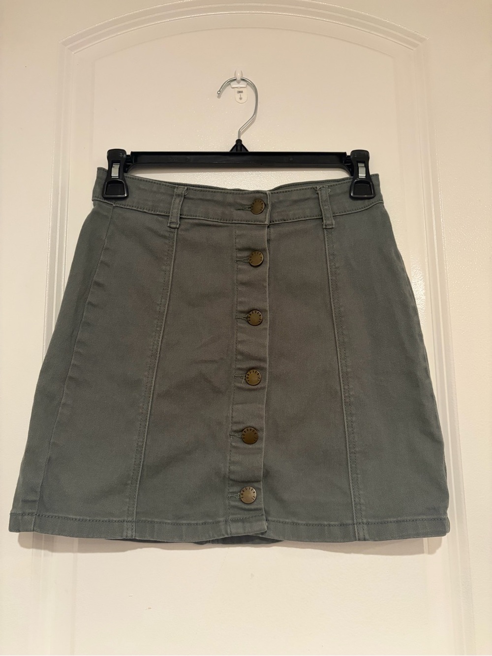 Forever 21 Olive Green Button-Front Mini Skirt
